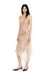 Multicolor Midi slip dress with floral print and lace trim
