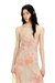 Multicolor Midi slip dress with floral print and lace trim