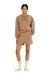 Brown Crop top in light stretch scuba
