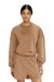 Brown Crop top in light stretch scuba