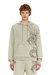 Beige Hoodie in textured cotton mesh