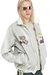 Grey Windbreaker with trompe l’oeil patches