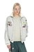 Grey Windbreaker with trompe l’oeil patches