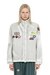 Grey Windbreaker with trompe l’oeil patches