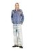 Blue Satin shirt with trompe-l'oeil denim print