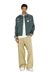Green Satin bomber jacket with patches