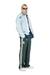 Green Satin track pants with patches