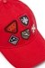 Red Baseball cap with embroidered patches