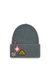 Grey Wool beanie with logo patches