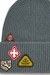 Grey Wool beanie with logo patches