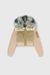 Beige Bomber Jacket With Rib-Knit And Plush Trims