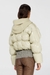 Beige Glossy Puffer Jacket With Maxi Knitted Hood