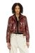 Patent-leather jacket with large belt