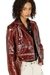 Patent-leather jacket with large belt