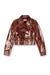 Patent-leather jacket with large belt