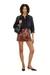 Patent-leather miniskirt with belt