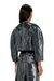 Patent-leather jacket with cocoon sleeves
