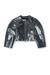 Patent-leather jacket with cocoon sleeves