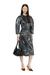 Patent-leather midi skirt with belt