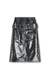 Patent-leather midi skirt with belt