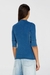 Blue Henley Top With Shadow-Patch Effects