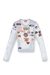 White Top in ribbed jersey with all-over patch print