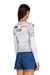 White Top in ribbed jersey with all-over patch print