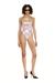 Floral metallic lace-up swimsuit