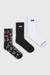 Multicolor 3-Pack Socks With Handcuff Motif