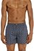 Three-pack cotton boxers solid and all-over DSL print
