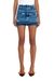 Denim mini skort with double waist