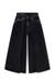 Black Denim Culottes With Pleats