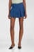 Blue Denim Skort With Pleated Front