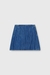 Blue Denim Skort With Pleated Front