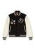 Wool and leather bomber jacket with patches