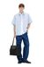 Striped poplin shirt with embroidered patch