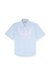 Striped poplin shirt with embroidered patch