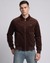 Cotton Blend Regular Fit Solid Bomber Jacket with Stretch