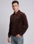 Cotton Blend Regular Fit Solid Bomber Jacket with Stretch