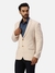 Men Super Slim Fit Self Design Medium Fawn Blazer