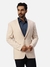 Men Super Slim Fit Self Design Medium Fawn Blazer