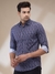 Men Regular Fit Printed Dark Violet Shirt