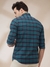 Men Regular Fit Checkered Medium Green Shirt