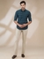Men Regular Fit Checkered Medium Green Shirt
