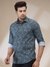 Men Regular Fit Printed Medium Grey Shirt