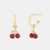 Enamel Cherry Huggie Earrings