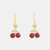 Enamel Cherry Huggie Earrings