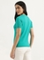 Womens Regular Round Neck Self Design Top