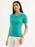 Womens Regular Round Neck Self Design Top