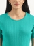 Womens Regular Round Neck Self Design Top